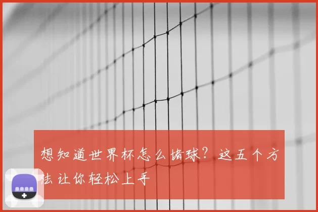想知道世界杯怎么堵球？这五个方法让你轻松上手