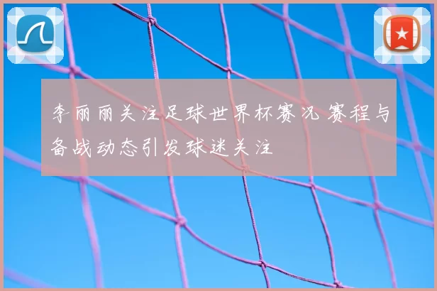 李丽丽关注足球世界杯赛况 赛程与备战动态引发球迷关注